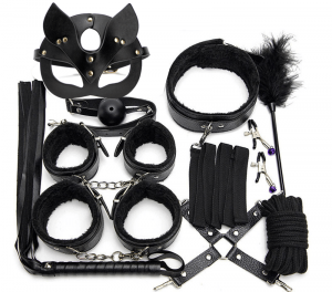 Kit BDSM Fetiche Negro 11 piezas
